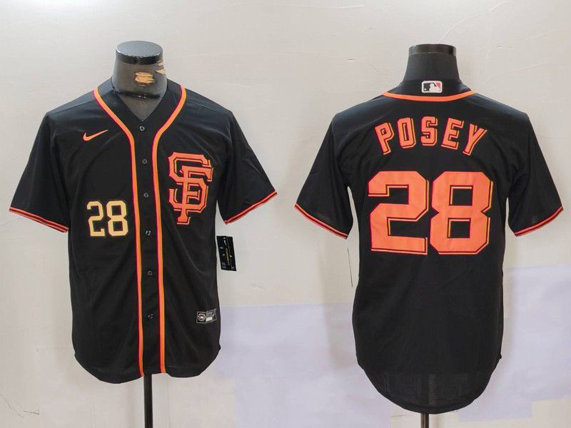 Men San Francisco Giants #28 Posey Black Game 2024 Nike MLB Jersey style 9021->youth mlb jersey->Youth Jersey